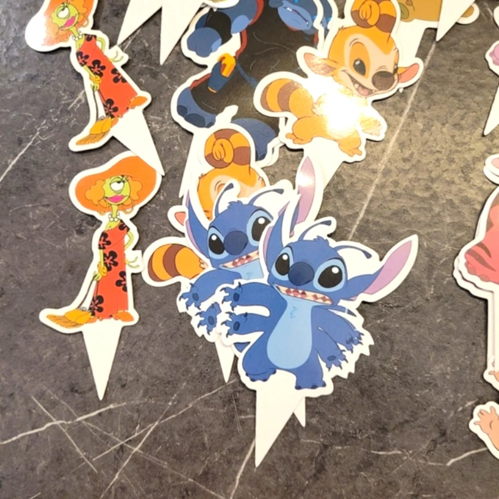 Colorful Stitch Cake And Cupcakes Toppers